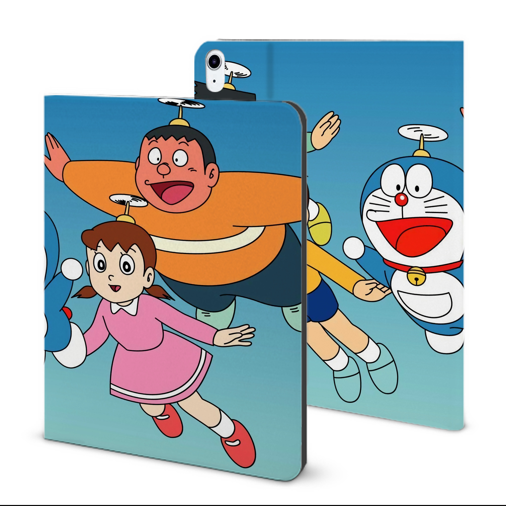 （画像用） ドラえもん Doraemon IPad ケース ブック型 PUレザー TPU 耐衝撃 軽量 薄型 ペン収納なし 全面保護 IPad 各モデル対応